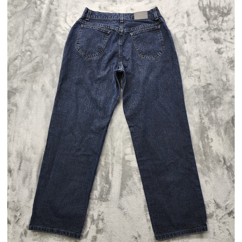 Vintage Lee Jeans Womens 10P PETITE Blue Dark Wash High Rise Tapered Mom‎ Casual - Picture 3 of 12